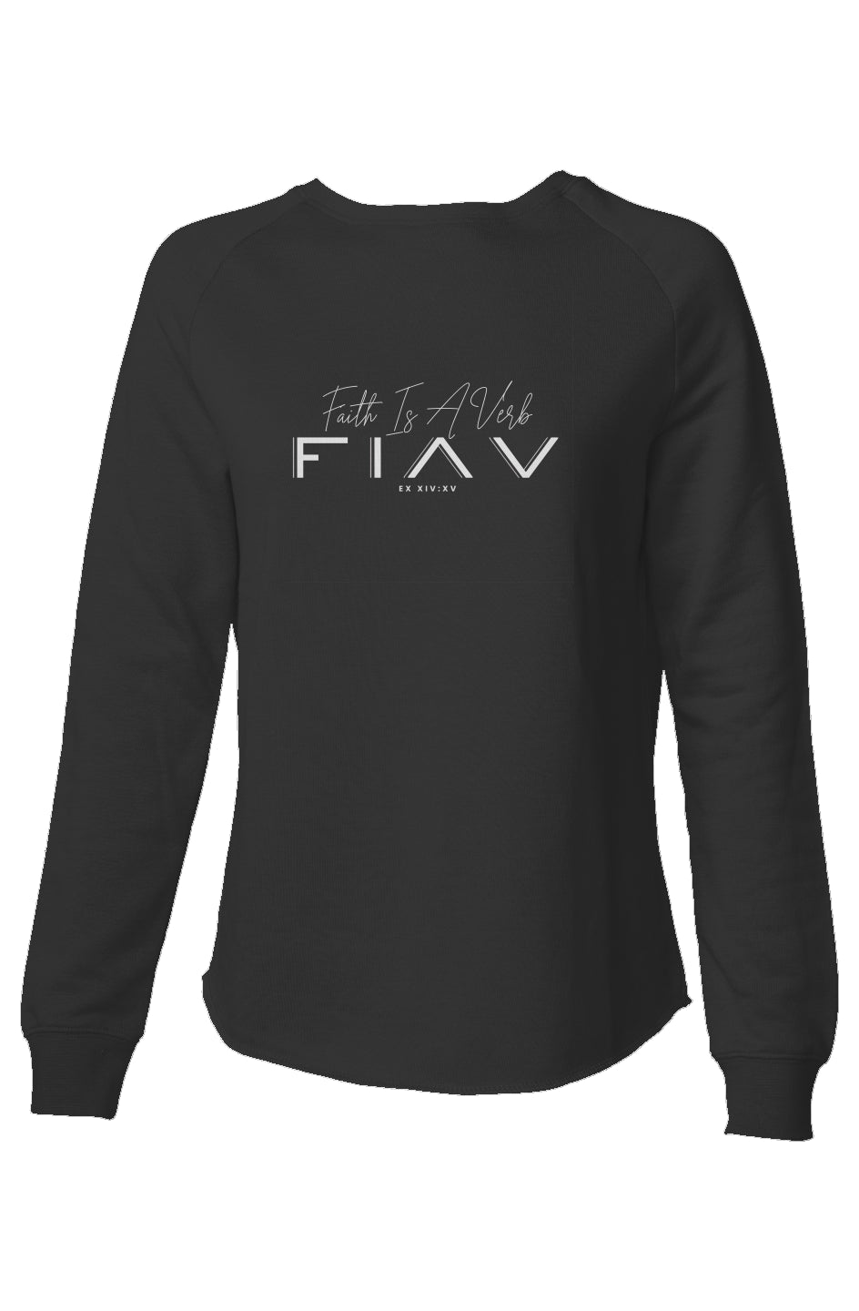 Womens Lightweight Wash Sweatshirt -black